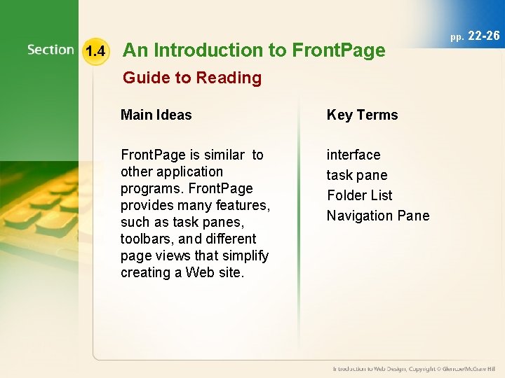 1. 4 An Introduction to Front. Page Guide to Reading Main Ideas Key Terms