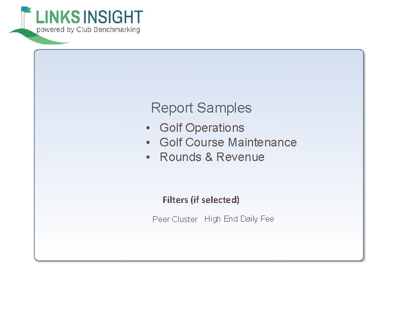 Report Samples • Golf Operations • Golf Course Maintenance • Rounds & Revenue Filters