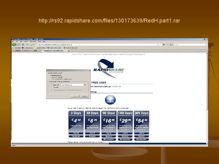 http: //rs 92. rapidshare. com/files/130173639/Red. H. part 1. rar 