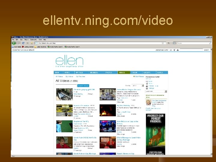 ellentv. ning. com/video 