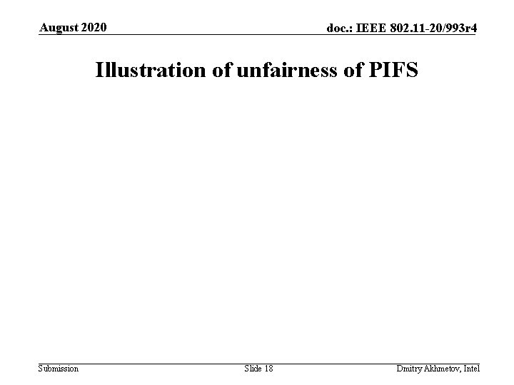 August 2020 doc. : IEEE 802. 11 -20/993 r 4 Illustration of unfairness of