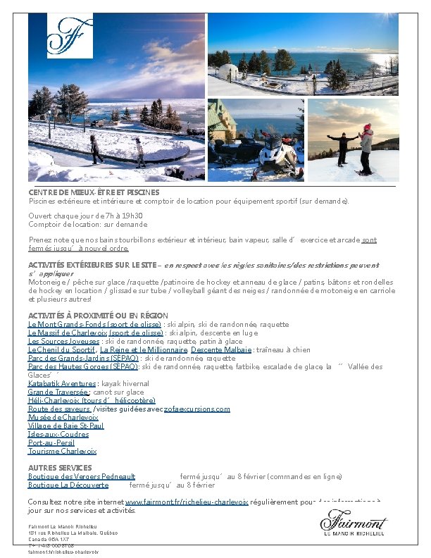 CENTRE DE MIEUX-ÊTRE ET PISCINES Piscines extérieure et intérieure et comptoir de location pour