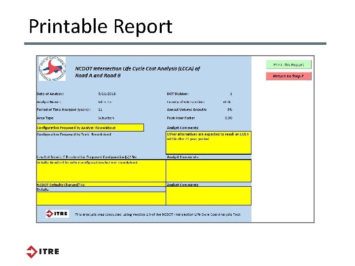 Printable Report Printable Report
