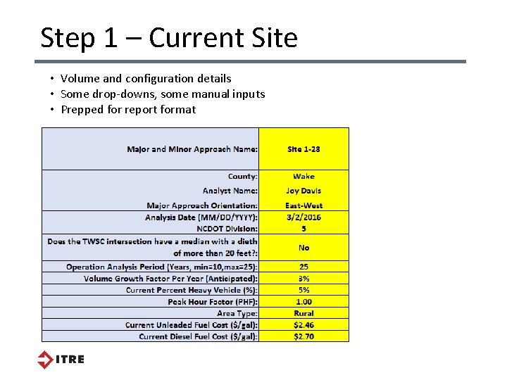 Step 1 – Current Site • Volume and configuration details • Some drop-downs, some Step 1 – Current Site • Volume and configuration details • Some drop-downs, some