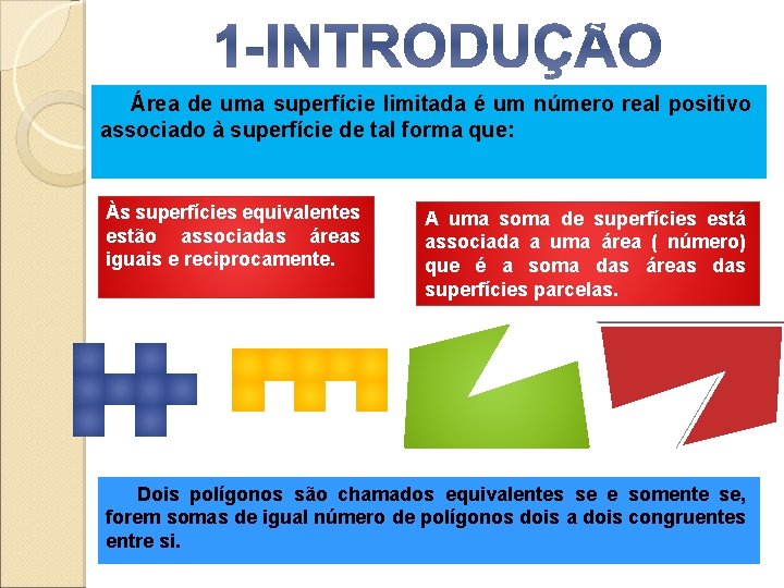 Área de uma superfície limitada é um número real positivo associado à superfície de