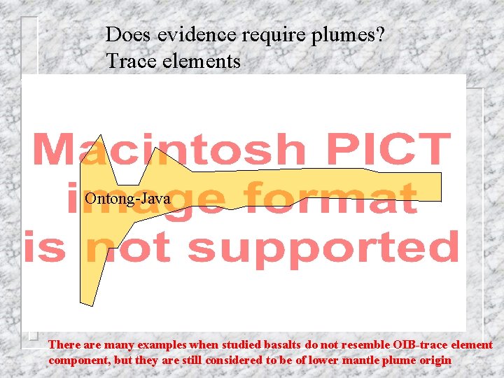 Does evidence require plumes? Trace elements Ontong-Java There are many examples when studied basalts