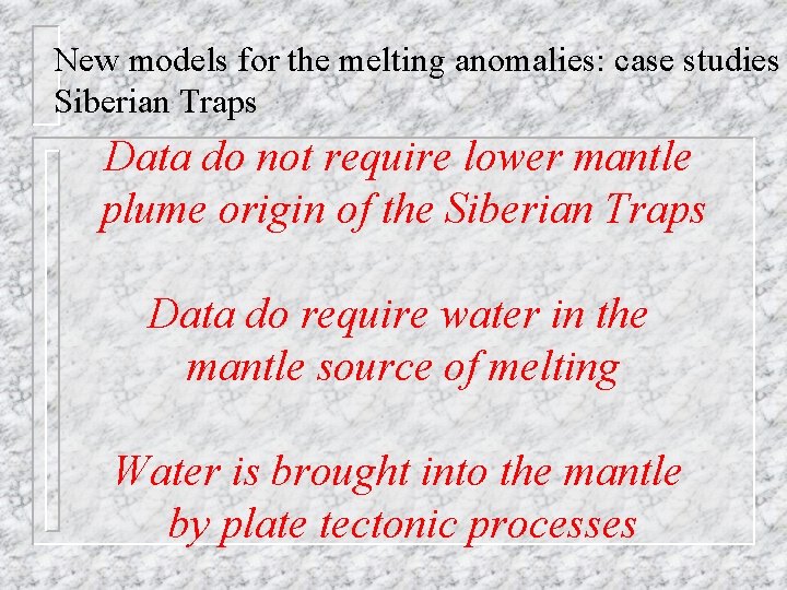 New models for the melting anomalies: case studies Siberian Traps Data do not require