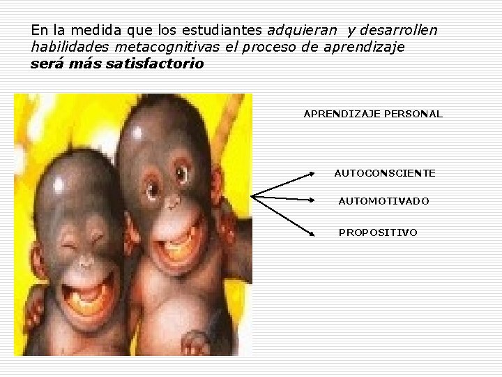 En la medida que los estudiantes adquieran y desarrollen habilidades metacognitivas el proceso de En la medida que los estudiantes adquieran y desarrollen habilidades metacognitivas el proceso de