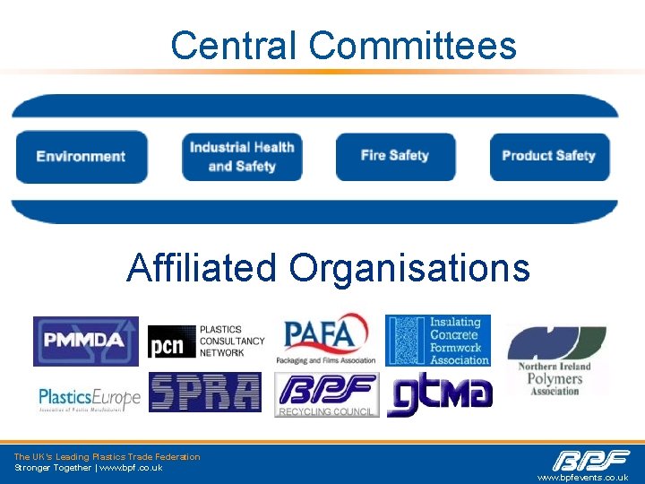Central Committees Affiliated Organisations The UK’s Leading Plastics Trade Federation Stronger Together | www.