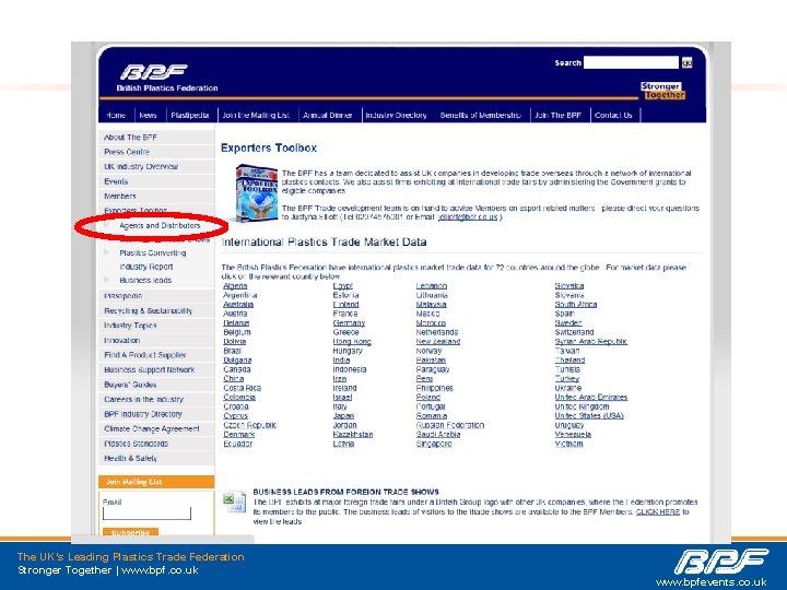 The UK’s Leading Plastics Trade Federation Stronger Together | www. bpf. co. uk www.