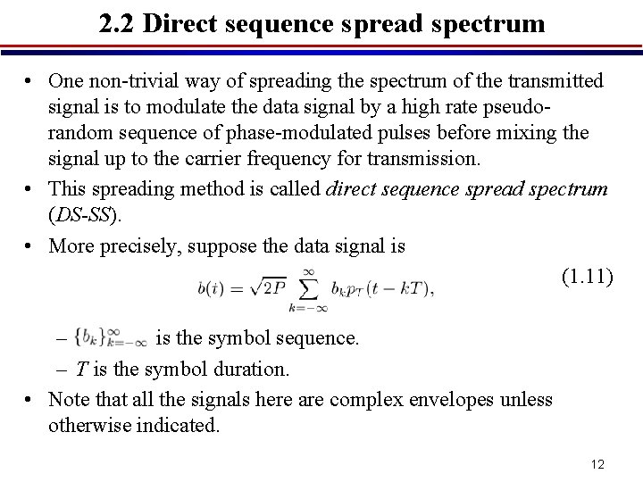 Direct Sequence Spectrogram Chapter 2 Introduction to spreadspectrum communications Part II
