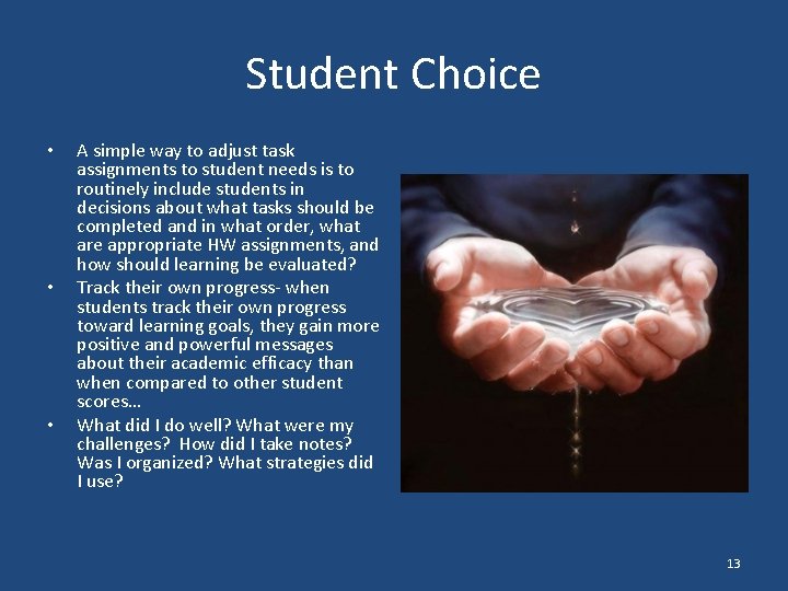 Student Choice • • • A simple way to adjust task assignments to student