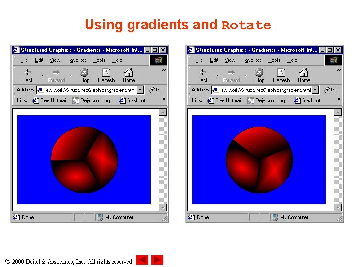 Using gradients and Rotate 2000 Deitel & Associates, Inc. All rights reserved. Using gradients and Rotate 2000 Deitel & Associates, Inc. All rights reserved.