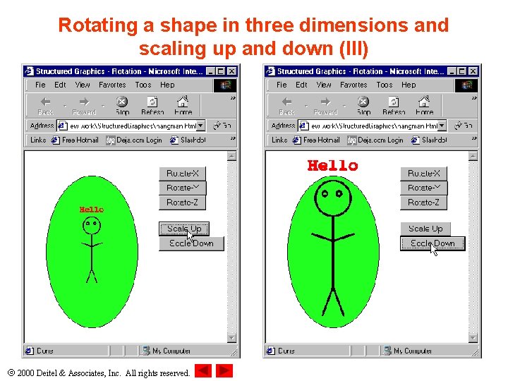 Rotating a shape in three dimensions and scaling up and down (III) 2000 Deitel Rotating a shape in three dimensions and scaling up and down (III) 2000 Deitel