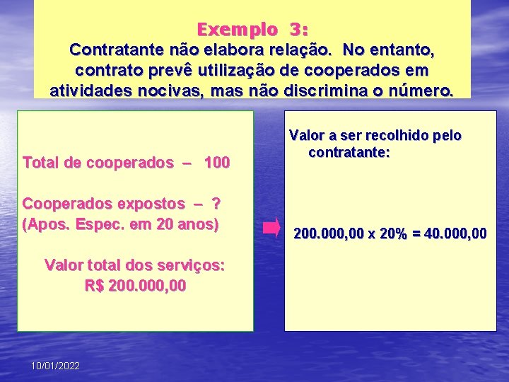 Exemplo 3: Contratante não elabora relação. No entanto, contrato prevê utilização de cooperados em