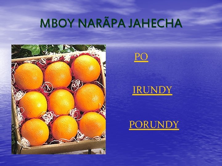 MBOY NARÃPA JAHECHA PO IRUNDY PORUNDY 