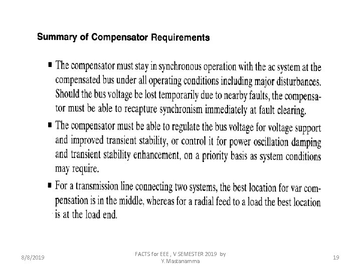 8/8/2019 FACTS for EEE , V SEMESTER 2019 by Y. Mastanamma 19 