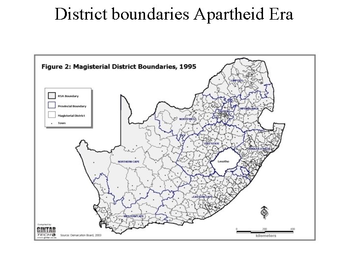 District boundaries Apartheid Era 