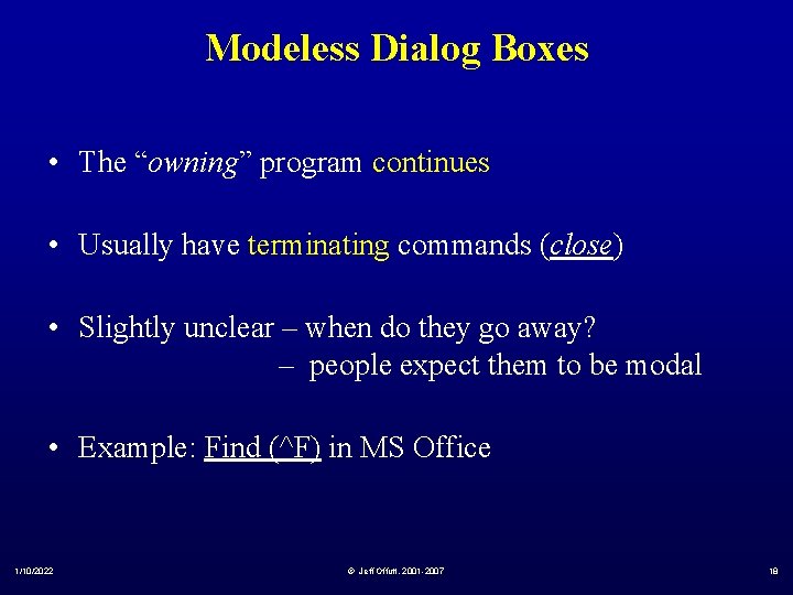 Program Dialog When Terminating Graphical User Interfaces GUI Jeff Offutt http www