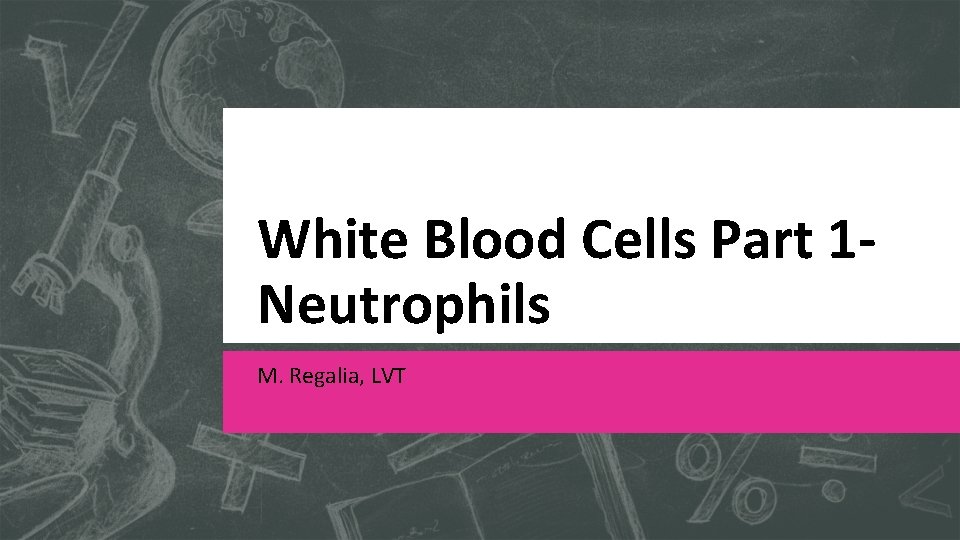 White Blood Cells Part 1 Neutrophils M. Regalia, LVT 