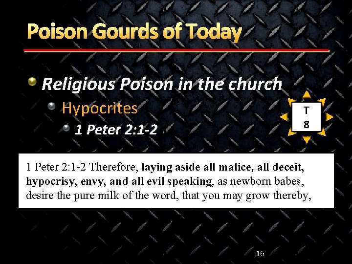 Poison Gourds of Today Religious Poison in the church Hypocrites T 8 1 Peter