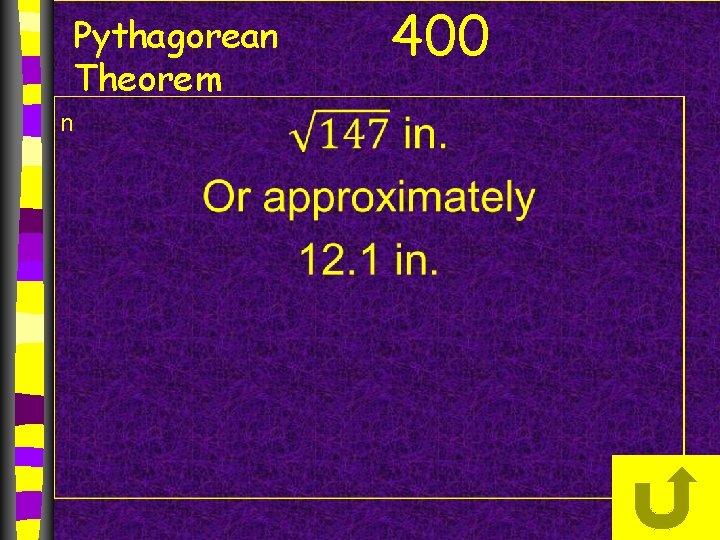 Pythagorean Theorem n 400 