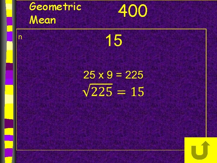 Geometric Mean n 400 