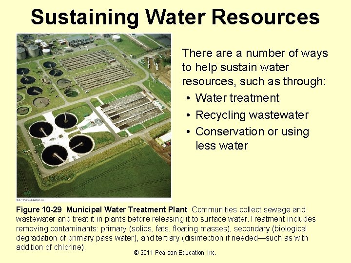 Sustaining Water Resources There a number of ways to help sustain water resources, such