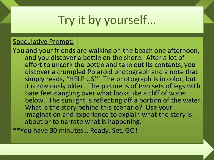 Try it by yourself… Speculative Prompt: You and your friends are walking on the