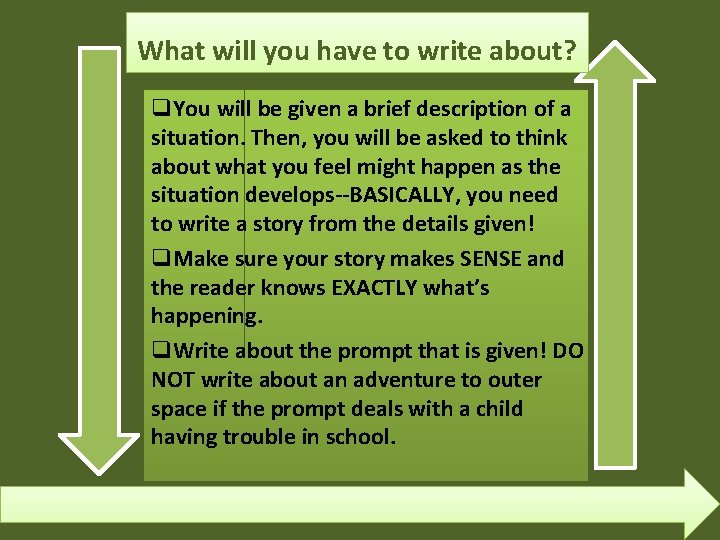 What will you have to write about? q. You will be given a brief