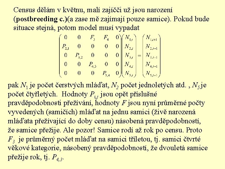 Census dělám v květnu, malí zajíčči už jsou narození (postbreeding c. )(a zase mě