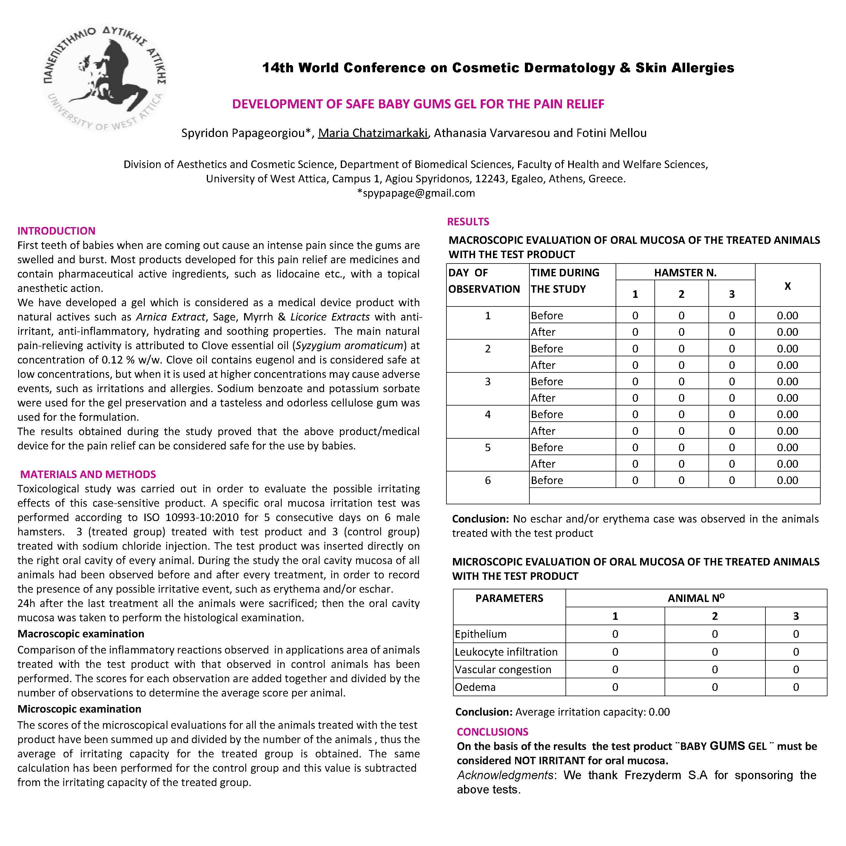 14 th World Conference on Cosmetic Dermatology Skin