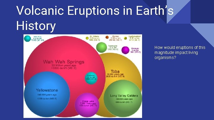 Volcanic Eruptions in Earth’s History How would eruptions of this magnitude impact living organisms?