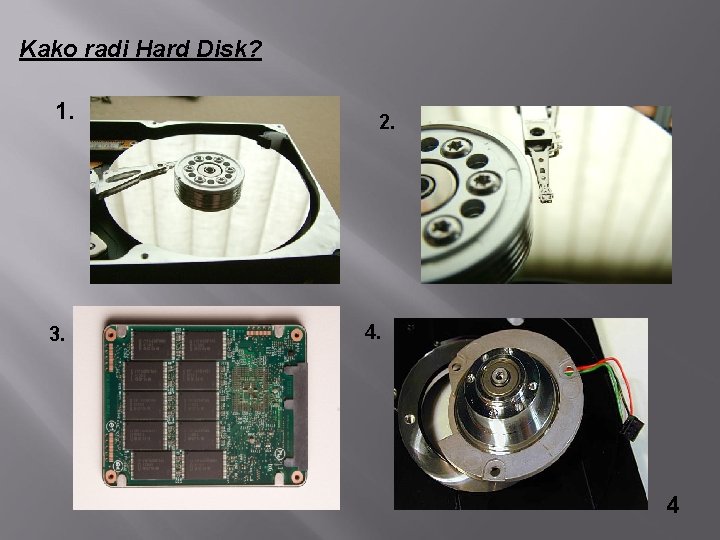 Kako radi Hard Disk? 1. 3. 2. 4 