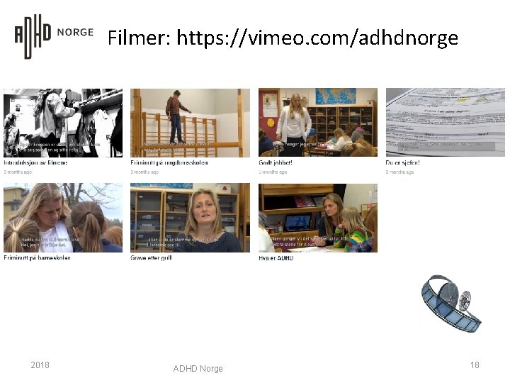 Filmer: https: //vimeo. com/adhdnorge 2018 ADHD Norge 18 