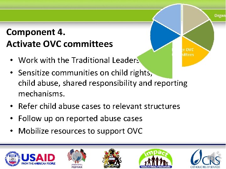 Organi Component 4. Activate OVC committees T Engage OVC Committees • Work with the