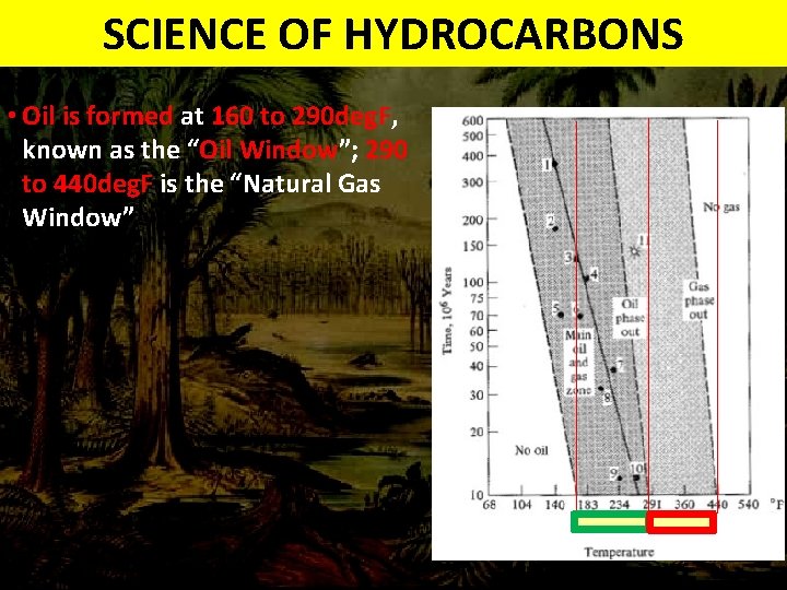 SCIENCE OF HYDROCARBONS • Oil is formed at 160 to 290 deg. F, known