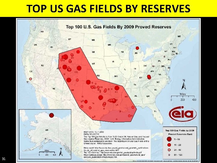 TOP US GAS FIELDS BY RESERVES 31 http: //www. eia. gov/pub/oil_gas/natural_gas/analysis_publications/maps. htm#pdf 