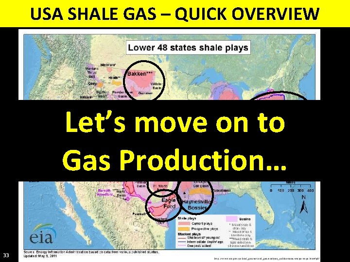 USA SHALE GAS – QUICK OVERVIEW Let’s move on to Gas Production… 33 http: