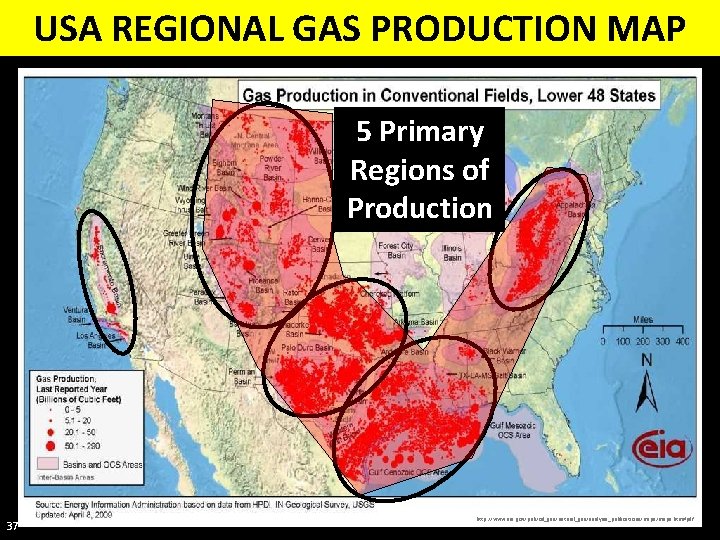 USA REGIONAL GAS PRODUCTION MAP 5 Primary Regions of Production 37 http: //www. eia.