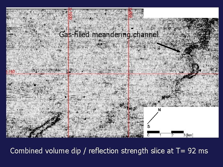 Gas-filled meandering channel Combined volume dip / reflection strength slice at T= 92 ms