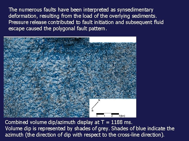 The numerous faults have been interpreted as synsedimentary deformation, resulting from the load of