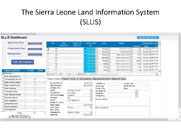 The Sierra Leone Land Information System (SLLIS) 