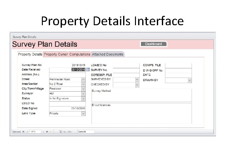 Property Details Interface 
