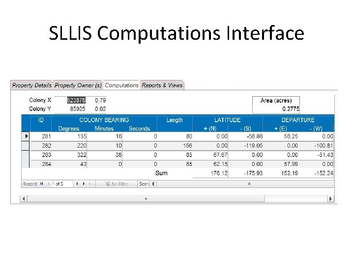 SLLIS Computations Interface 