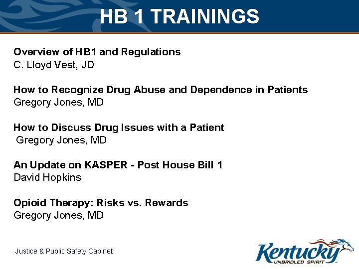 HB 1 TRAININGS Overview of HB 1 and Regulations C. Lloyd Vest, JD How