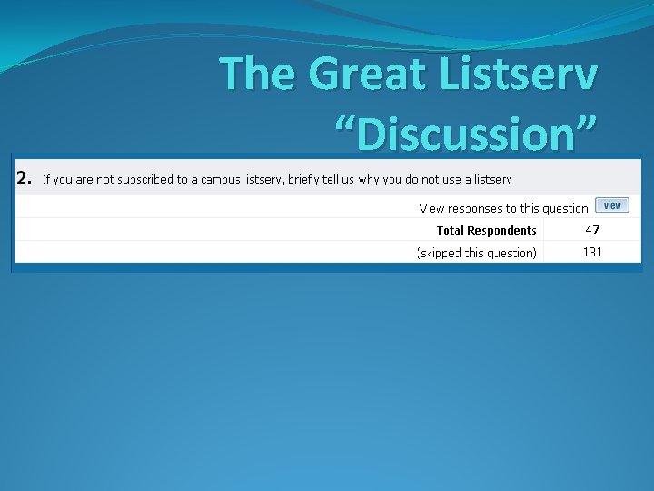 The Great Listserv “Discussion” 