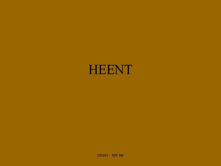 HEENT senses - eye ear 