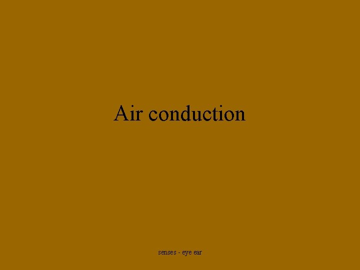 Air conduction senses - eye ear 