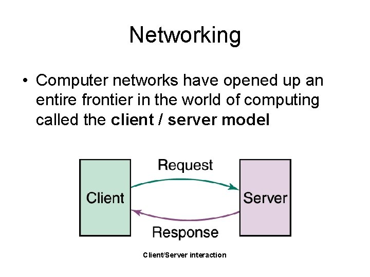 Networking • Computer networks have opened up an entire frontier in the world of